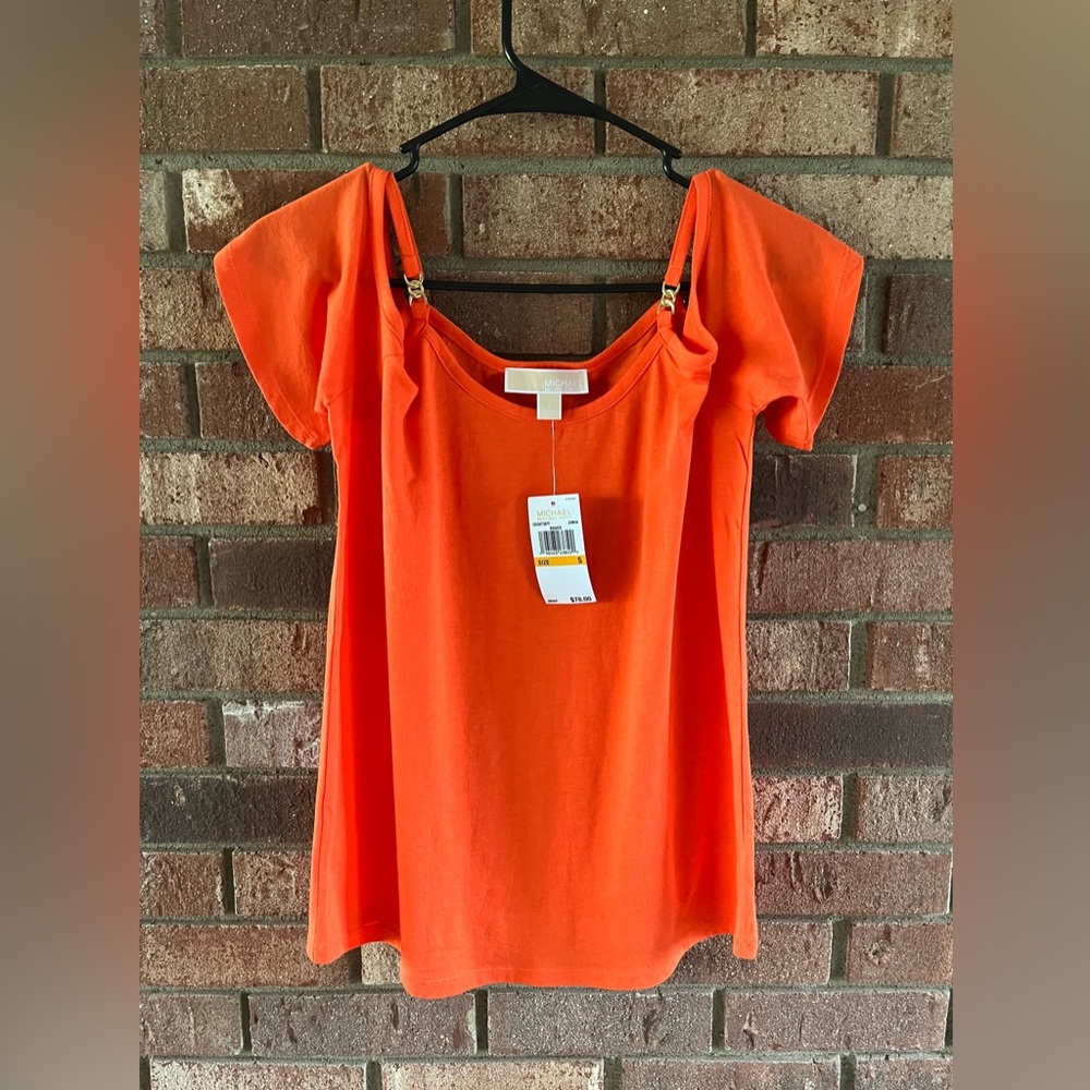💫HOST PICK💫Michael Kors Orange Cold Shoulder Top Size Small or Large